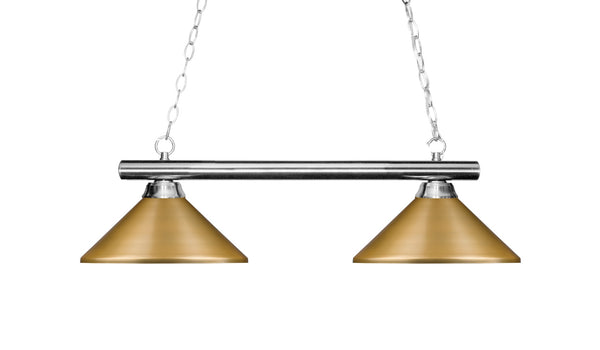 Sharp Shooter 2 Light Billiard Light in Chrome Finish