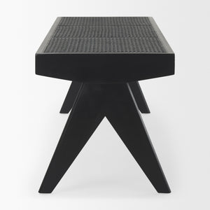 Arvin 59.1L x 17.7W x 18.1H Black Wooden Bench