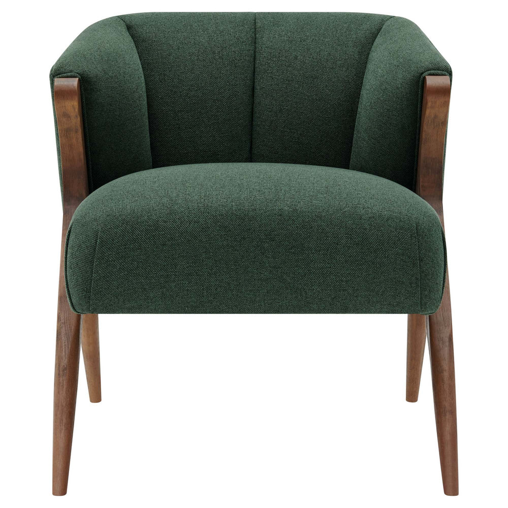 Florence Fabric Accent Chair Brown Legs In Havana Green