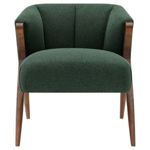 Florence Fabric Accent Chair Brown Legs In Havana Green