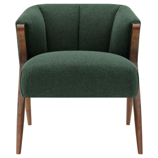 Florence Fabric Accent Chair Brown Legs In Havana Green