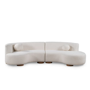 Octavia Upholstered Sectional - Crescent Shape, Ivory