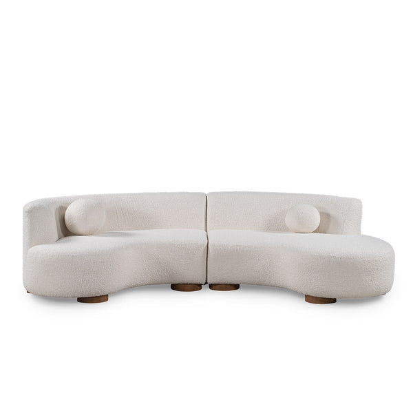 Octavia Upholstered Sectional - Crescent Shape, Ivory