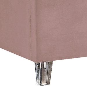 Fredrick King Bed In Pink Velvet