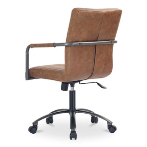 Moe's Roy Office Chair in Brown Leather