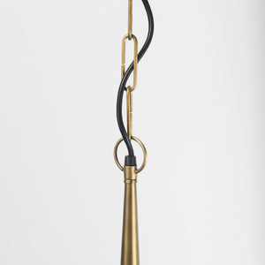 Willson 17.0L x 17.0W x 29.0H Black Iron W/Antique Brass Dome Pendant Light