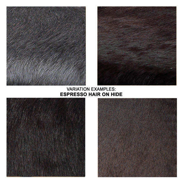 Espresso Hair on Hide Ottoman, Large