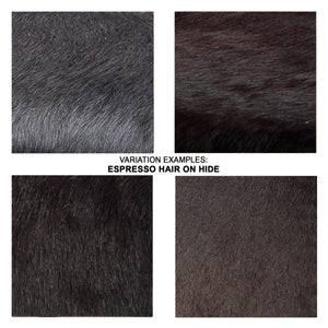 Espresso Hair on Hide Ottoman, Large