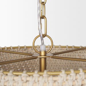 Tosha 1-Light Tapered Cotton Rope Drum Pendant