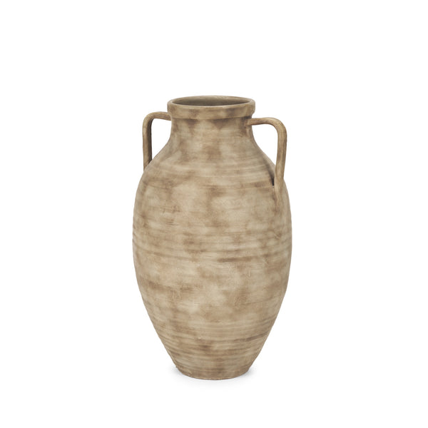 Tulsi Small Matte Earth Brown Ceramic Floor Vase