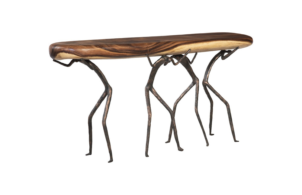 Atlas Console Table, Natural Finish, Metal