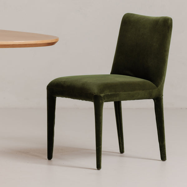 Moe's Calla Dining Chair Green Velvet, Set of 2