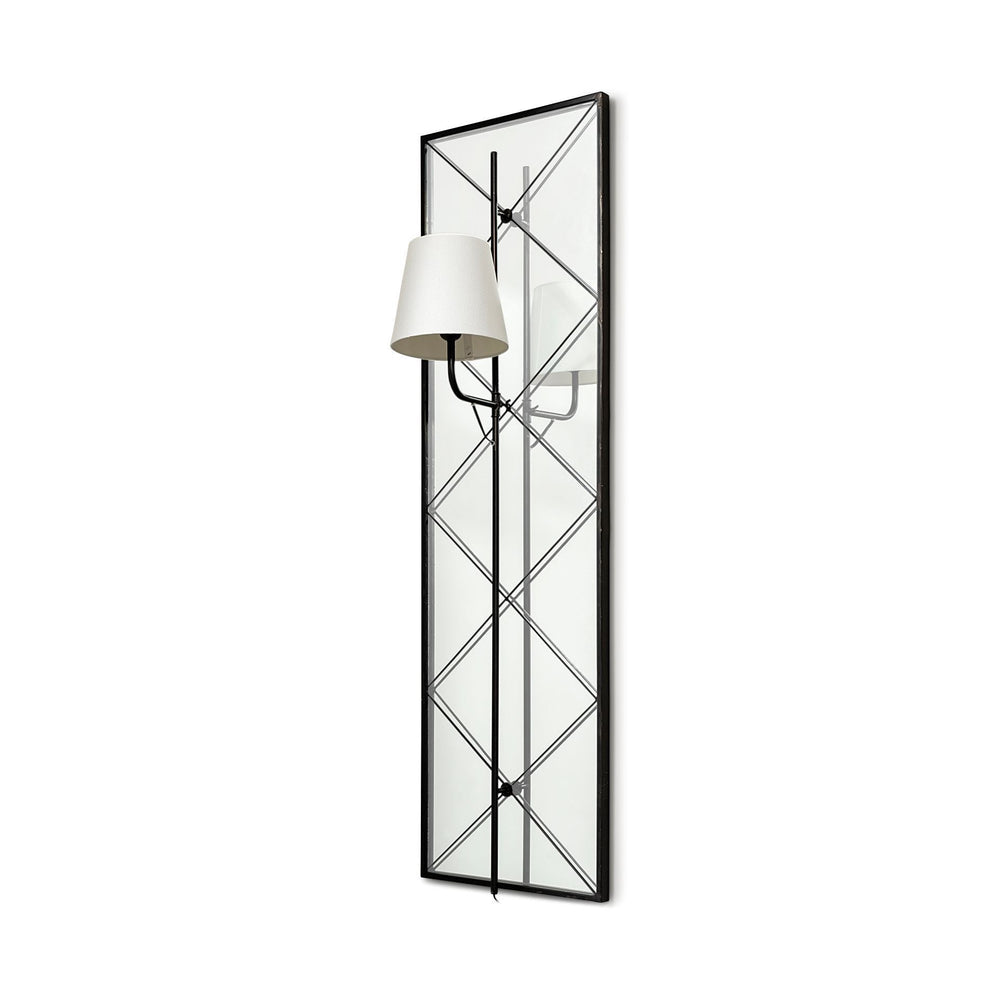 Krissta Black Metal and Mirror Wall Sconce