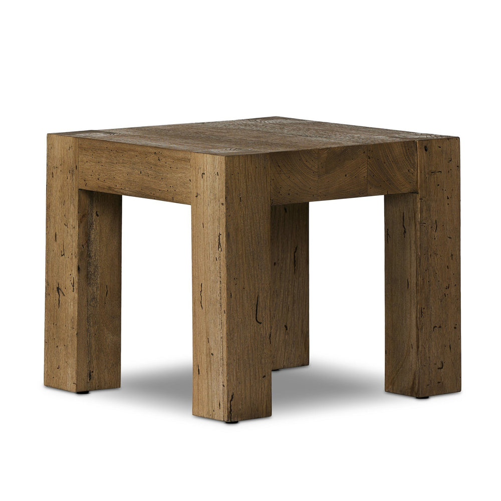 Abaso End Table - Rustic Wormwood Oak