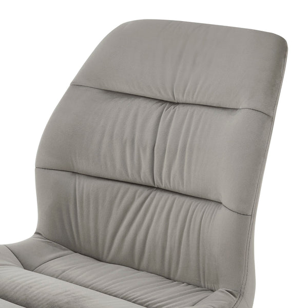 Raven Velvet Fabric Dining Side Chair In Gravel Gray (Set of 2)