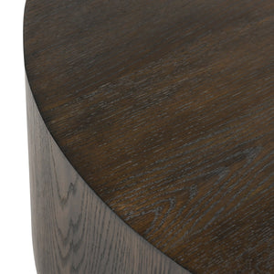 Runa Solid Wood Round Coffee Table - Oak Veneer