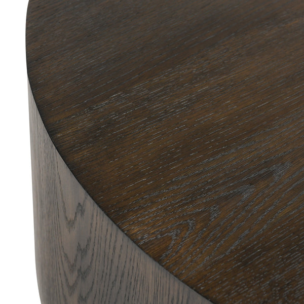 Runa Solid Wood Round Coffee Table - Oak Veneer