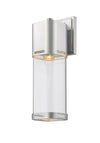 Lestat 1 Light Outdoor Wall Light in Brushed Aluminum Finish