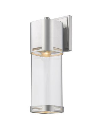 Lestat 1 Light Outdoor Wall Light in Brushed Aluminum Finish