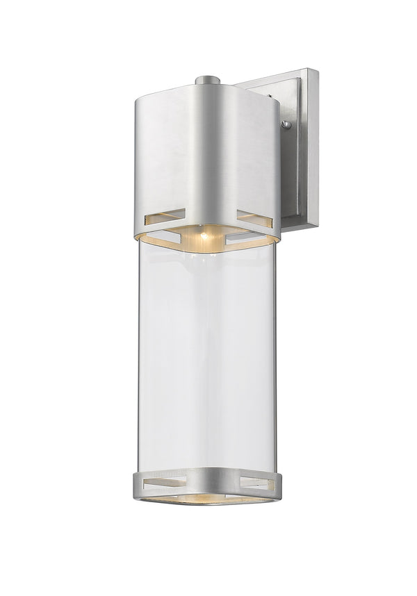 Lestat 1 Light Outdoor Wall Light in Brushed Aluminum Finish