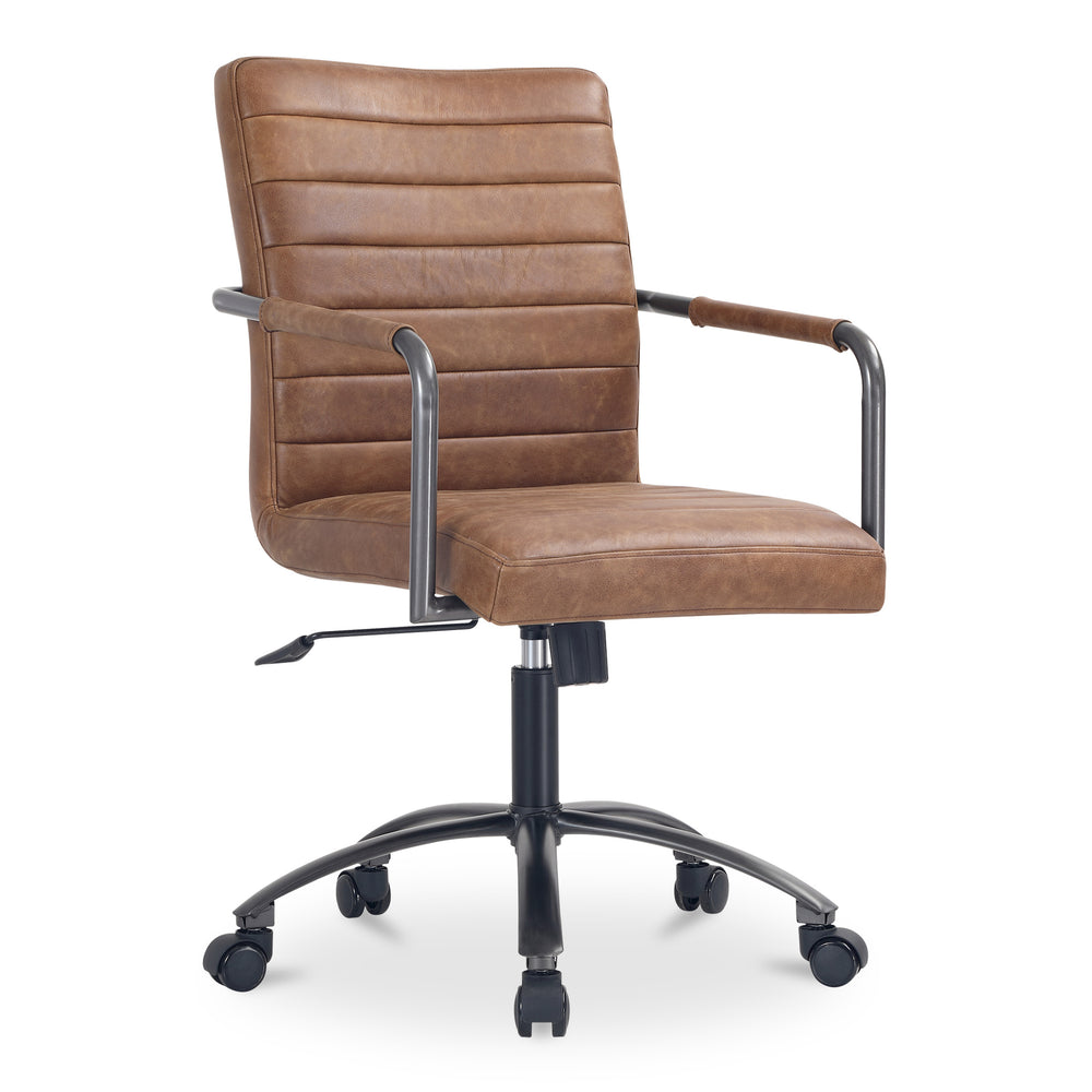 Moe's Roy Office Chair in Brown Leather