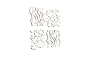 Vine Wall Tile, Matte White, Set of 4