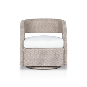 Hawkins Outdoor Swivel Chair in Vintage White