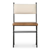 Moe's Posta Dining Chair in Brown Leather & Fabric