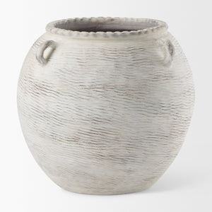 Misha 25.2L x 25.2W x 22.4H Cream Ceramic Floor Vase