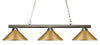 Sharp Shooter 3 Light Billiard Light in Brushed Nickel Finish