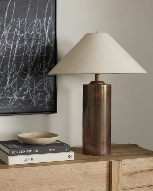 Seaton Table Lamp In Iridescent Acid Wash