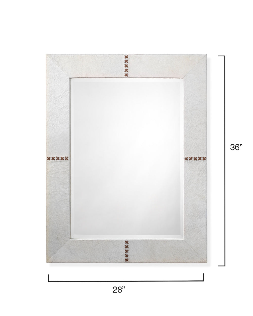Cross Stitch Rectangle Hide Wall Mirror, White