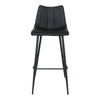 Moe's Alibi Barstool Matte Black Faux Leather - Set of 2
