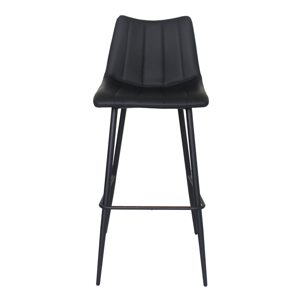Moe's Alibi Barstool Matte Black Faux Leather - Set of 2