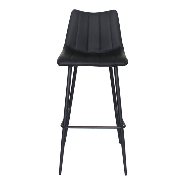 Moe's Alibi Barstool Matte Black Faux Leather - Set of 2