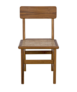 Comet Teak and Caning Chair with Clear Coat Gloss Finish