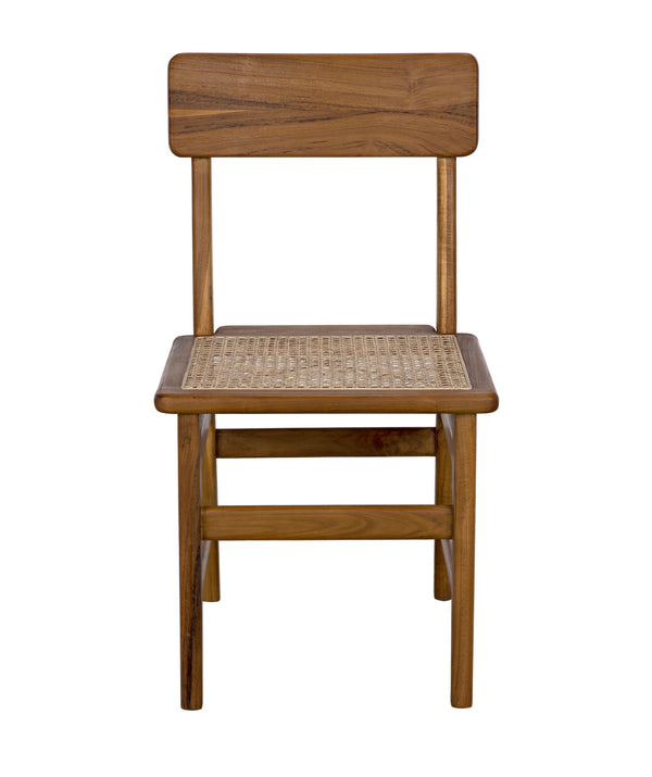 Comet Teak and Caning Chair with Clear Coat Gloss Finish