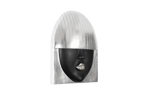 Fashion Faces Wall Art, Large, Kiss, Black and Silver Leaf