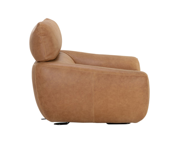 PAGET GLIDER LOUNGE CHAIR - CAMEL LEATHER