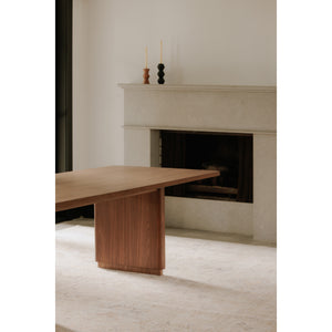 Round Off Small Dining Table in Walnut Brown