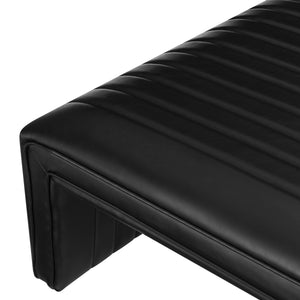 Atkinson Faux Leather Coffee Table/Ottoman, Black