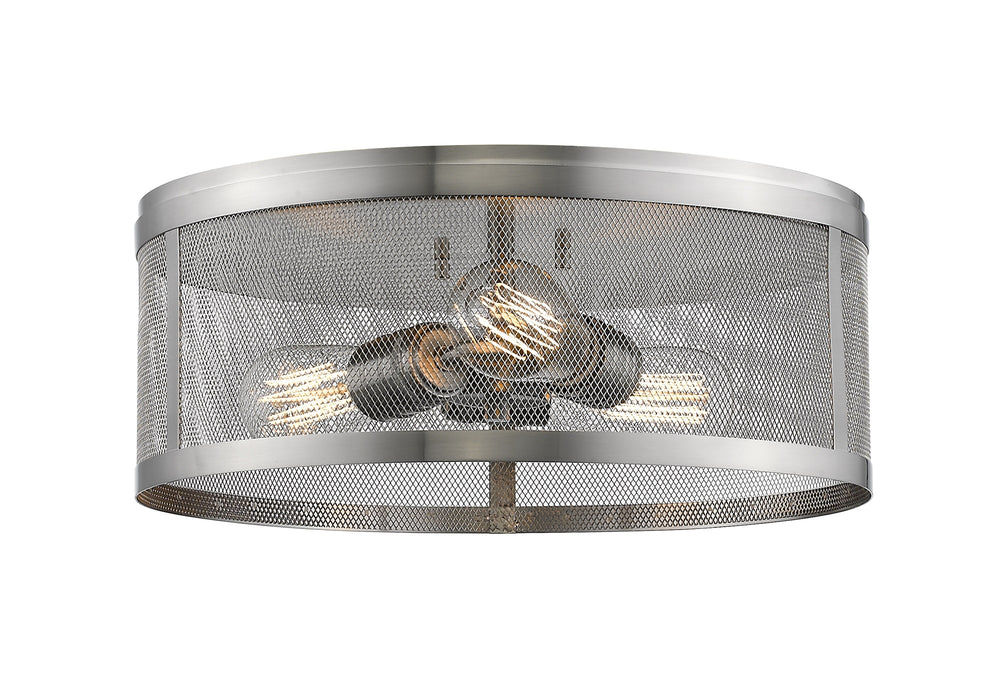 Meshsmith 3 Light Flush Mount in Brushed Nickel Finish