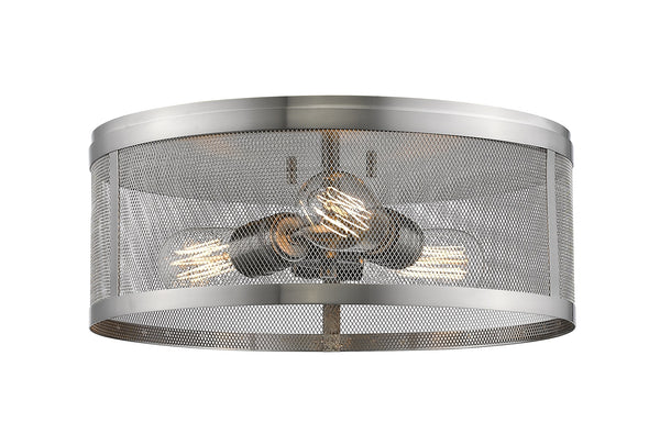 Meshsmith 3 Light Flush Mount in Brushed Nickel Finish