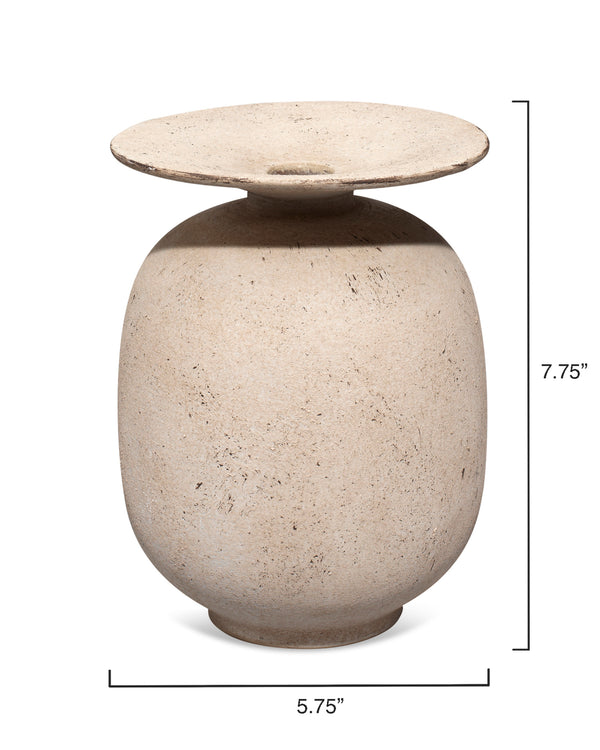 Highland Decorative Ceramic Vase, Cream