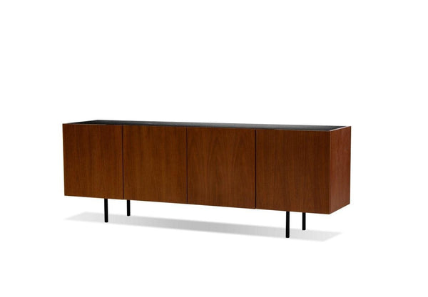 Calvin Buffet with black marble top and walnut doors