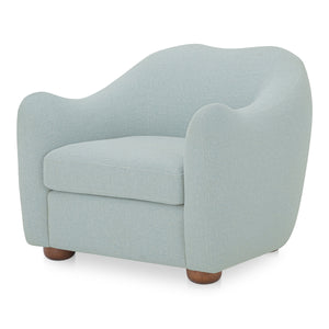 Moe's Bria Accent Chair Light Blue with Brown Feet