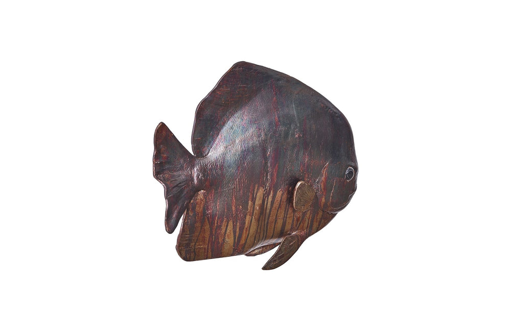 Australian Batfish Fish Wall Sculpture, Copper Patina