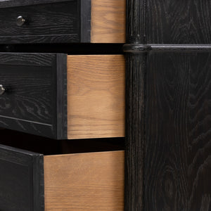 Toulouse 6 Drawer Dresser In Dstrssd Black