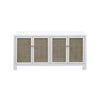 CANE CABINET W. BRASS HARDWARE IN WHITE LACQUER
