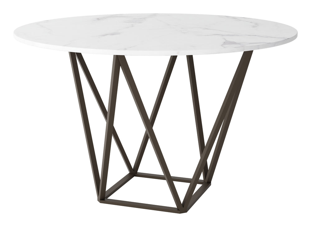 Tintern Dining Table White & Antique Brass